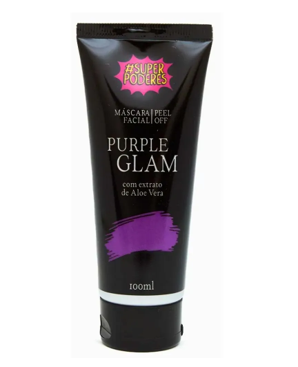 Máscara Facial Vegana Peel-Off Purple Glam Aloe Vera – Super Poderes